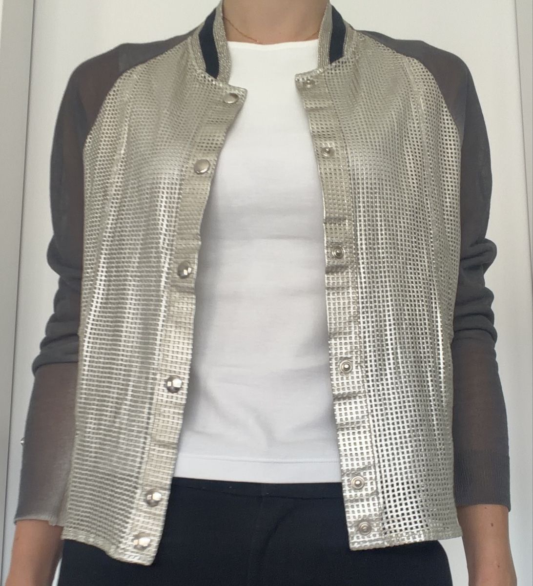 Jacken: Damen Strickjacke Bomberjacke metallic – Gebraucht aus Au ZH von eac_gm25