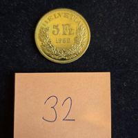 5 Franken Gedenkmünze 1982, Helvetia  - Top