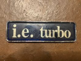 Rare logo original "i.e. turbo" pour Lancia Thema