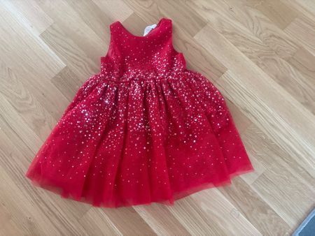 Kleid H&M rot mit Pailletten Grösse 92 gebraucht