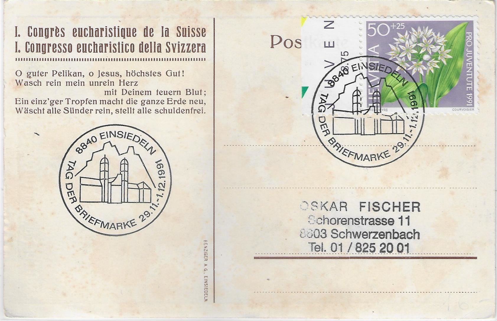 Cartoline postali: I. Congres eucharistique de la Suisse – Usato da Ettingen venduto da Kartenplanet 1
