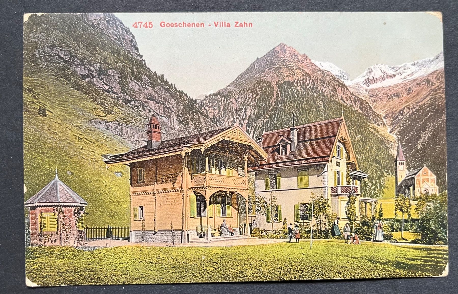 Cartoline postali: Göschenen - Villa Zahn, ca. 1915 – Usato da Ostermundigen venduto da DaxKarten-75