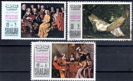 SHARJAH 1968 MUTTERTAG 3 MARKEN GESTEMPELT - 0284