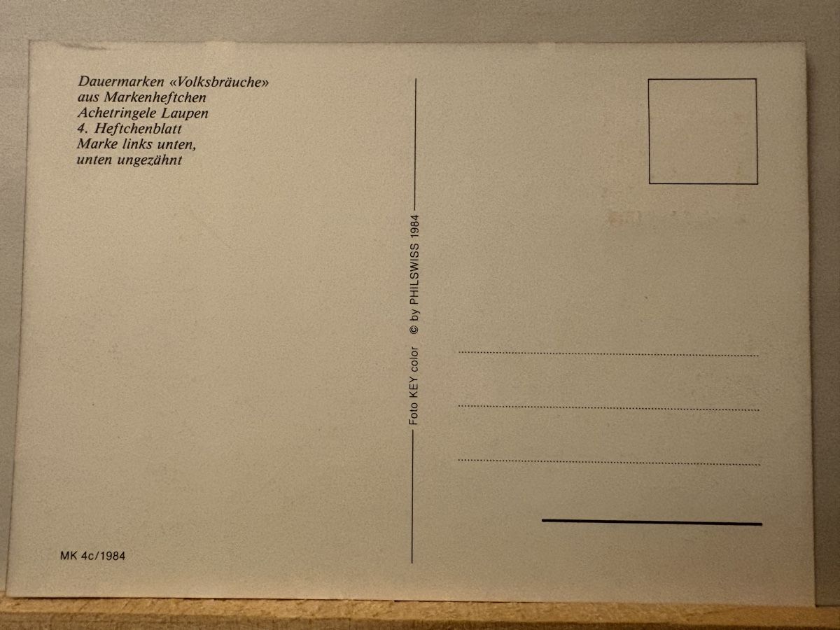 Cartoline postali: AK mit Briefmarke / Achetringele Laupen – Usato da Rümlang venduto da Brieftaube1 1