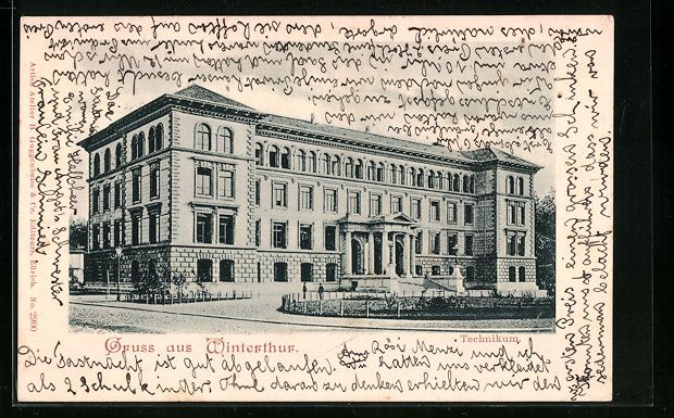 Cartoline postali: AK Winterthur, Ansicht des Technikums – Usato da Berlin venduto da bartko-reher