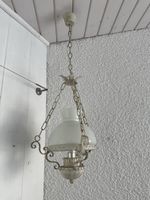 Shabby Chic Hängelampe / Metall und Glas