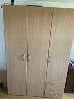 Kleiderschrank Holzoptik 3-türig mit Schubladen CH