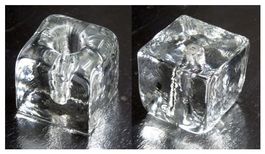 1 Stk. kleiner Glas-Kerzenständer, vermutl. Glasi-Hergiswil