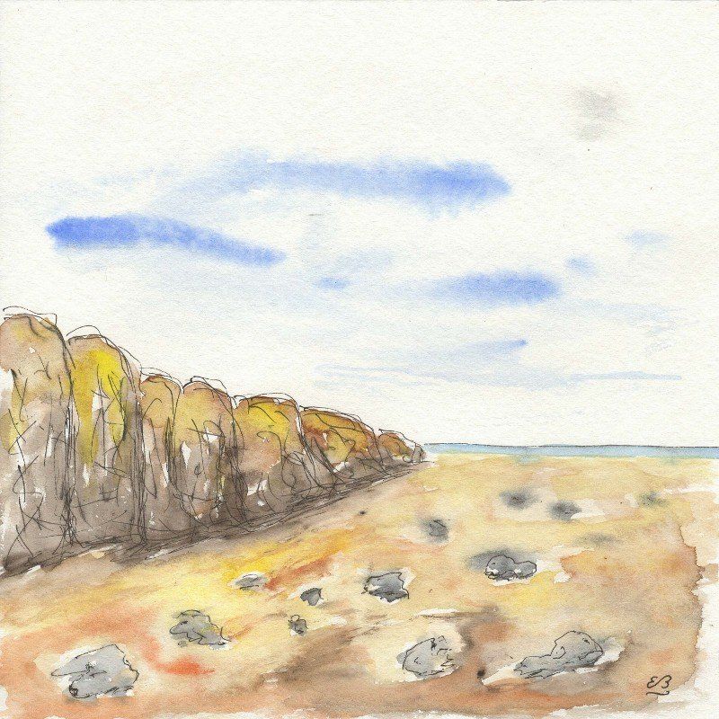Gemälde: Aquarell: Strand – Neu (gemäss Beschreibung) aus Fribourg von erw_68dx