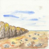 Aquarell: Strand