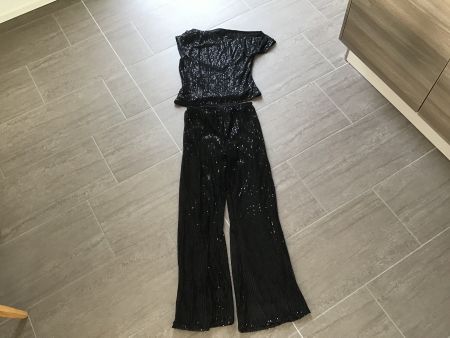 NEU! Schwarzes Pailletten-Party Hose und Oberteil, Gr. S