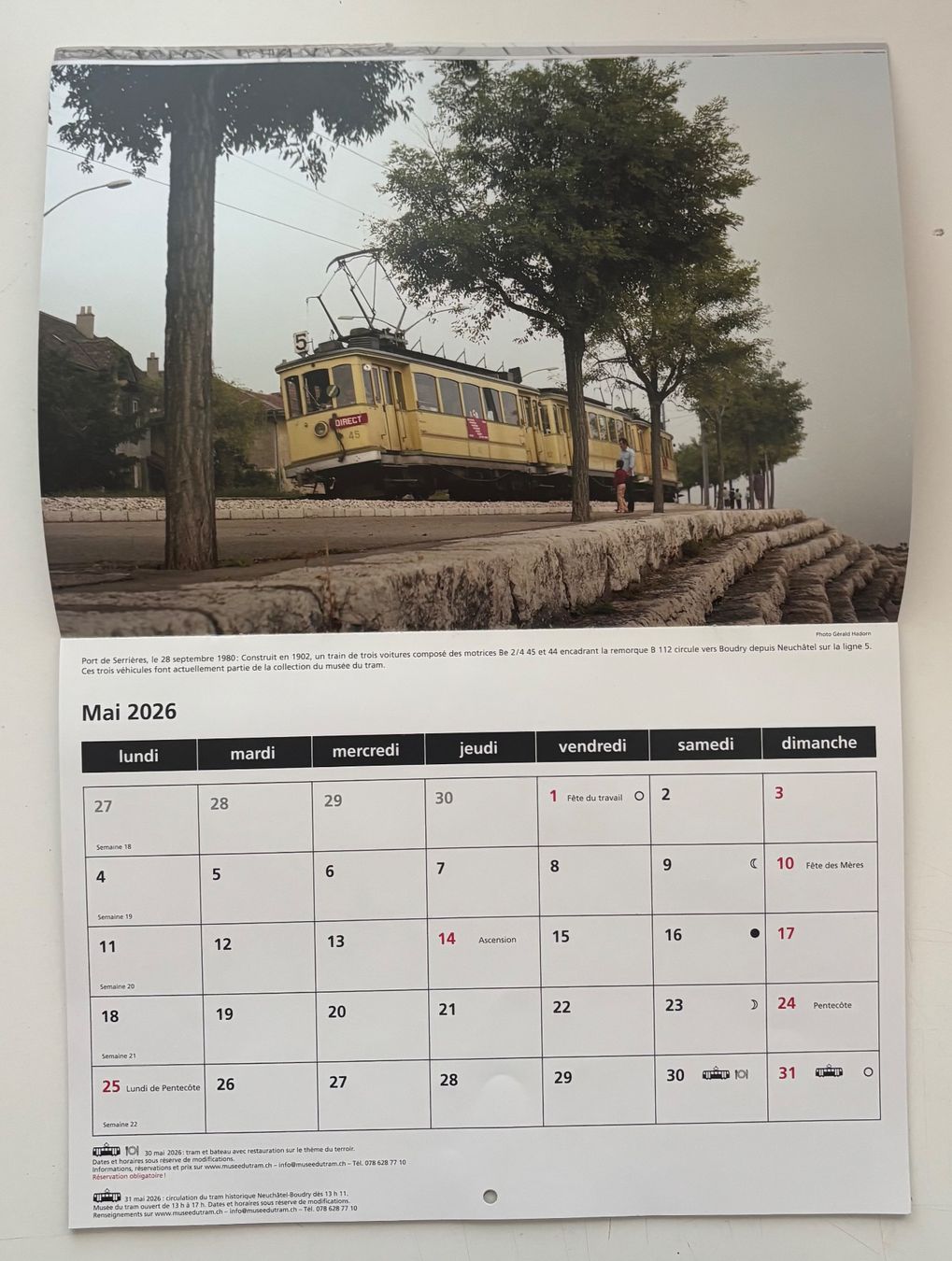 Calendari: Calendrier 2026 - Musée du tram Neuchâtel – Usato da Neuchâtel venduto da gefdeneuch 4