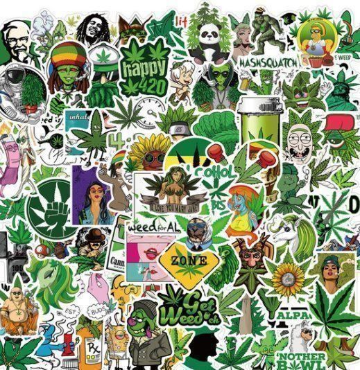 Aufkleber: Sticker Aufkleber Hanf Marihuana 25 Stk. – Neu und originalverpackt aus Dintikon von Vexi
