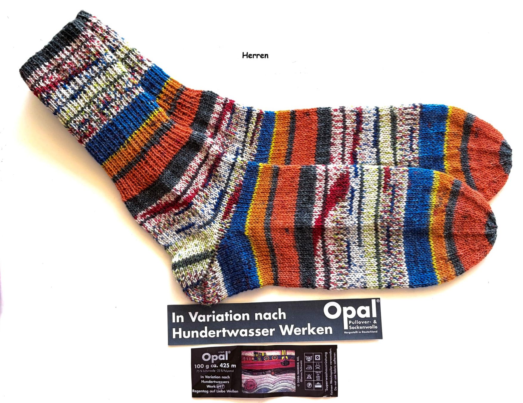 Calze: Handgestrickte "Hundertwasser" Socken verschiedene Grössen – Nuovo e nell'imballaggio originale da Täuffelen venduto da sohalt 2