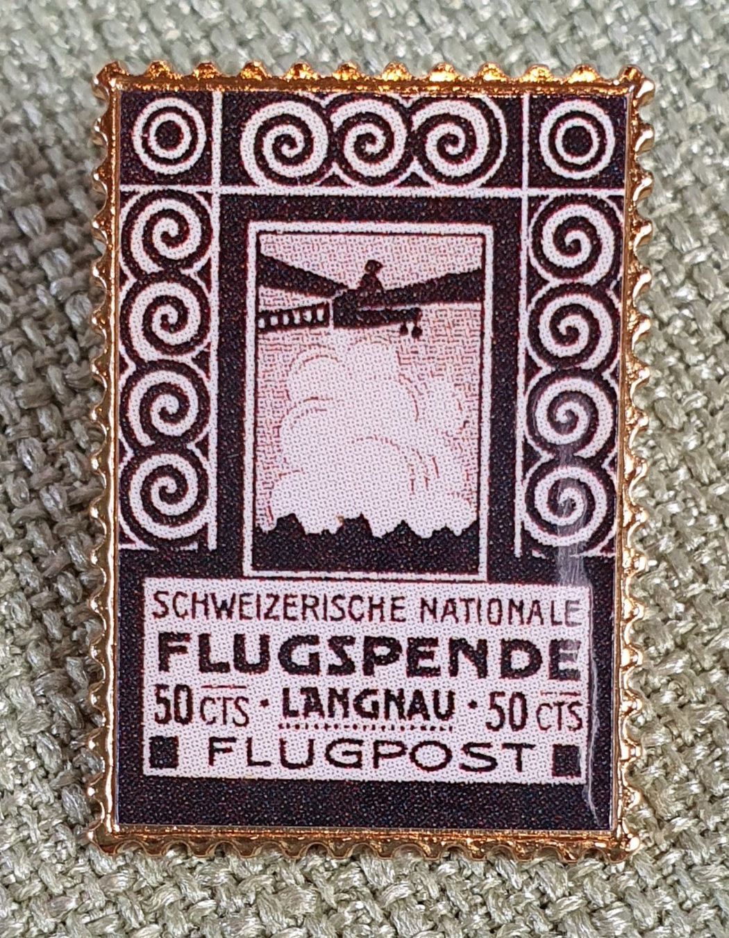 Placchette & Badge: A449 - Pin Flugspende Langnau Flugpost – Usato da Reinach BL venduto da Boston-Verkauf