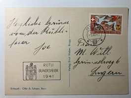 650 Jahre Eidgenossenschaft, Sonderkarte, 01.08.1941, Rütli