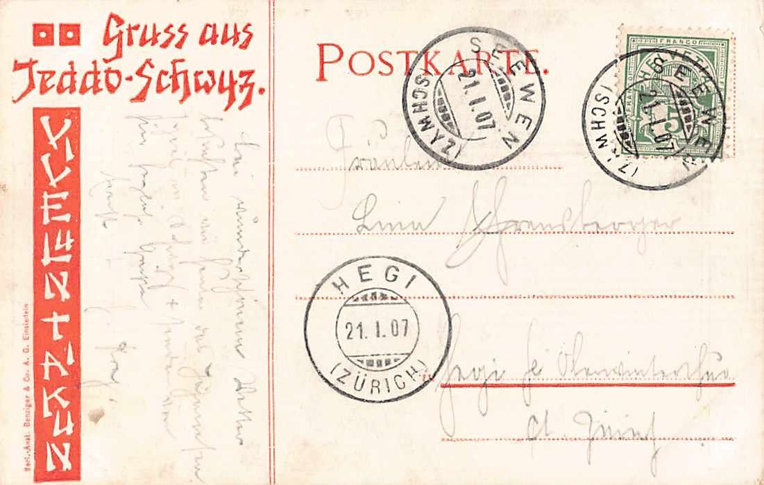 Cartoline postali: GRUSS vom JAPANESEN-FEST SEEWEN 1907 – Usato da Winterthur venduto da SchatzchischtliWinti 1