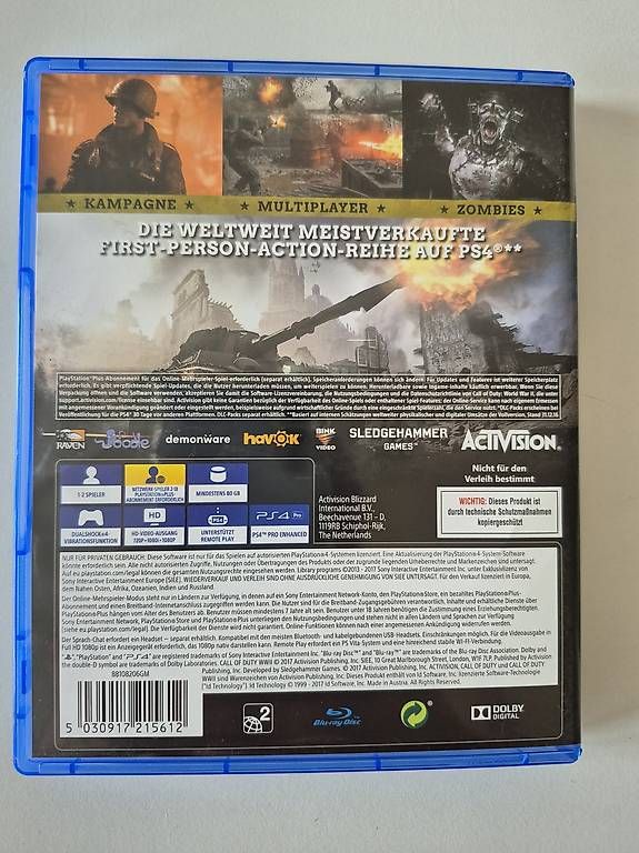 Giochi: Call of Duty WWII PS4  – Usato da Horw venduto da Mschaefer 2