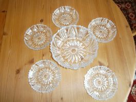 Kristall Schalen Set, Vintage Design - 6 teilig!