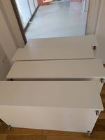 White Malm bed storage drawers