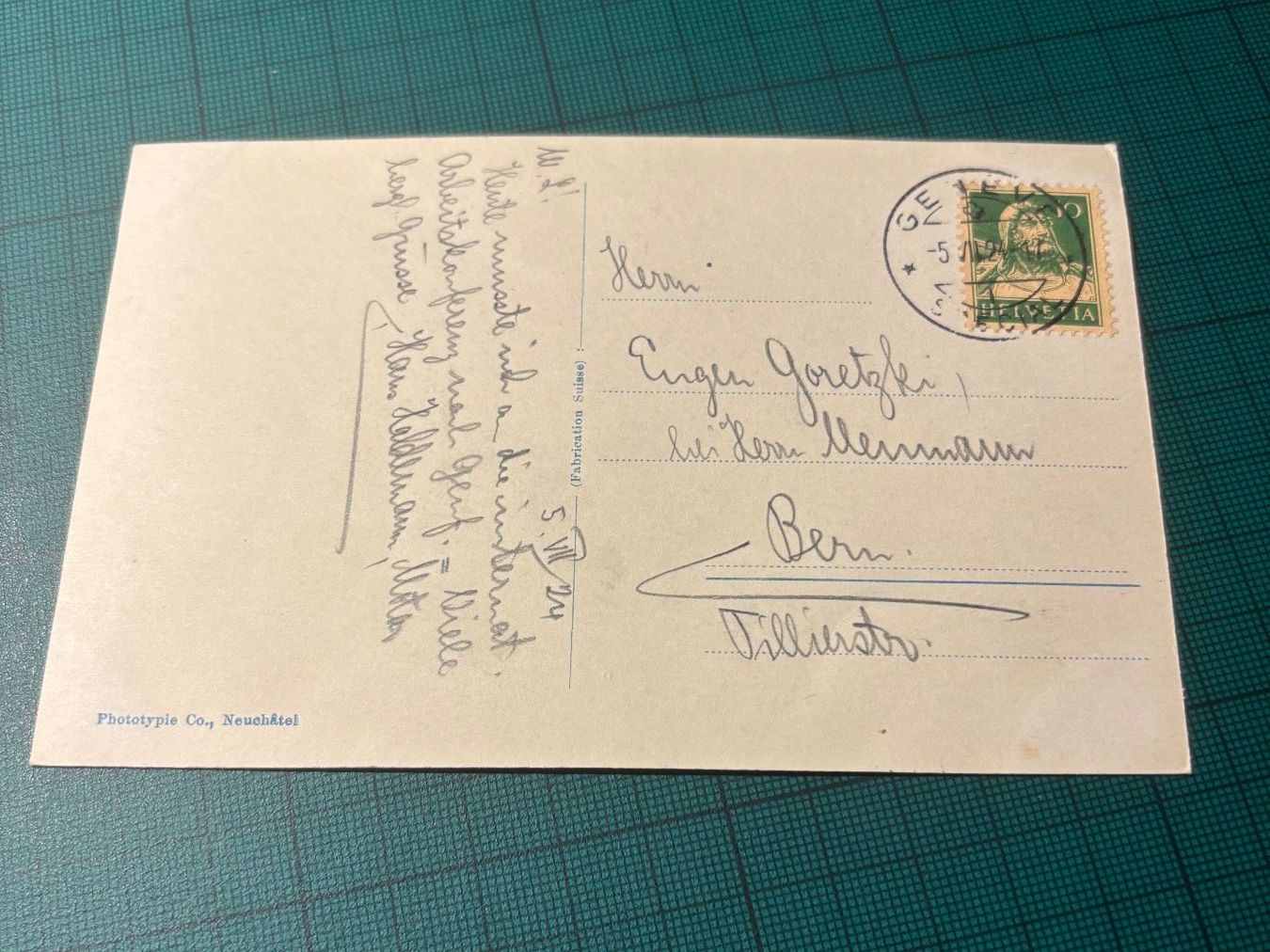 Cartoline postali: AK Genf 1927 – Usato da Utzenstorf venduto da Rose0303 2