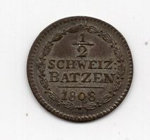 (1807) Thurgau,  ½ Batz, 1808, fast stgl