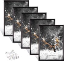 5er Set Schwarz Fotorahmen, Bilderrahmen DIN A4