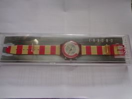 Montre Neuve Swatch chrono 1991 "Navy Berry"