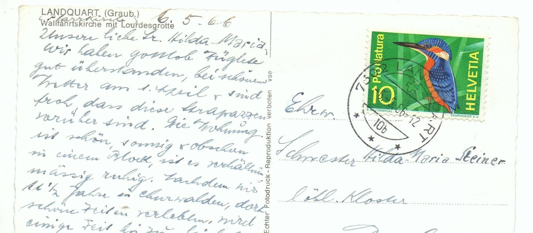Cartoline postali: LANDQUART Wallfahrtskirche – Usato da Jona venduto da philajona 1