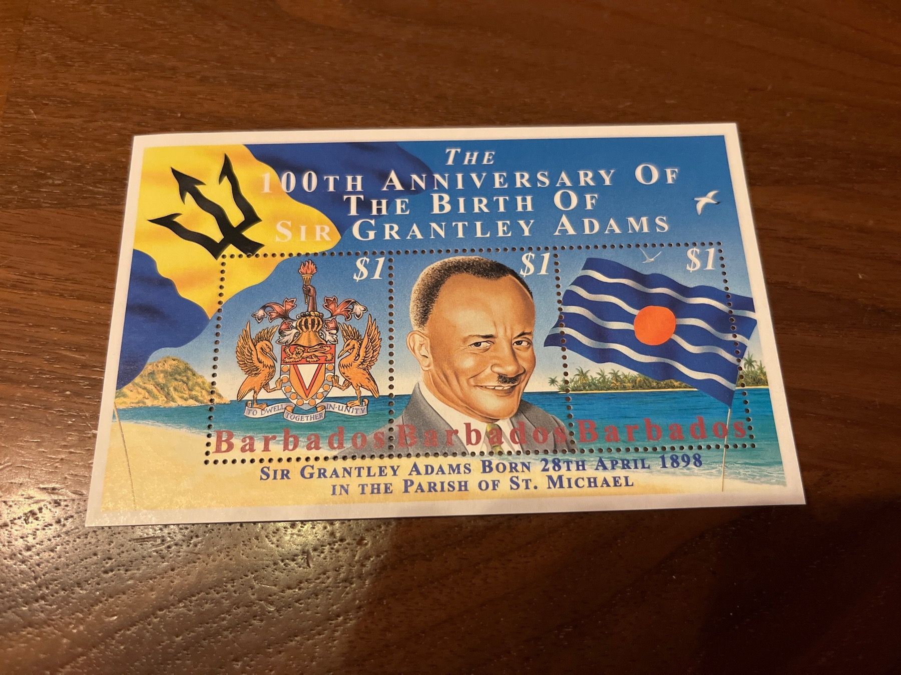 Tutti i francobolli: Briefmarken Barbados Sir Grantley Adams – Nuovo e nell'imballaggio originale da Zürich venduto da engebrunau