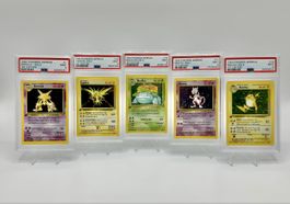 Pokémon Base Set Holo 1st Edition Konvolut 5x PSA 9 Deutsch