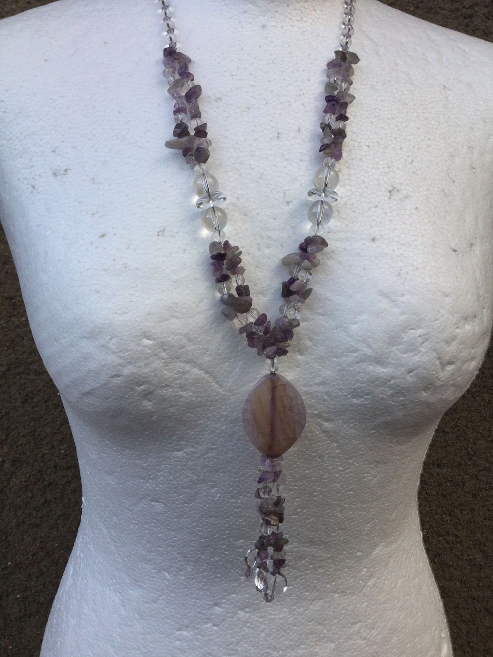 Catenine: Collier sautoir perles Améthystes & Crystal, NEUF – Nuovo e nell'imballaggio originale da Agiez venduto da chouchanelle 1