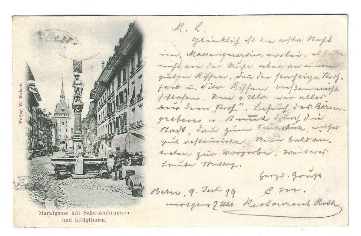 Cartoline postali: BERN  Marktgasse  1899 !! – Usato da Weinfelden venduto da Fortuno