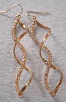  Boucles  spirale dorée strass légères été 2024 ✨