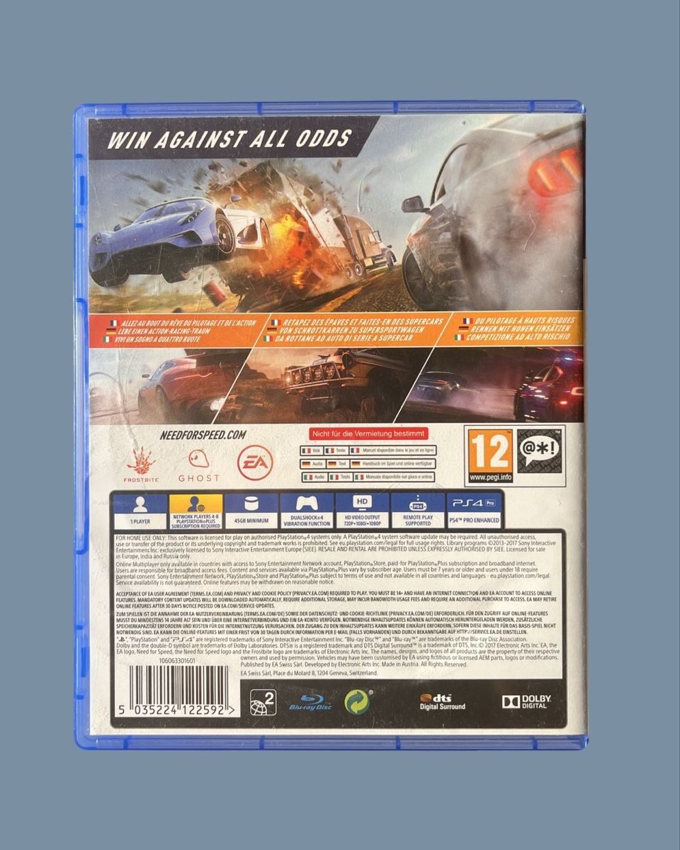 Sony Jeux: Need for Speed Payback PS4 – D'occasion à Leuk Stadt par nat_7826 1