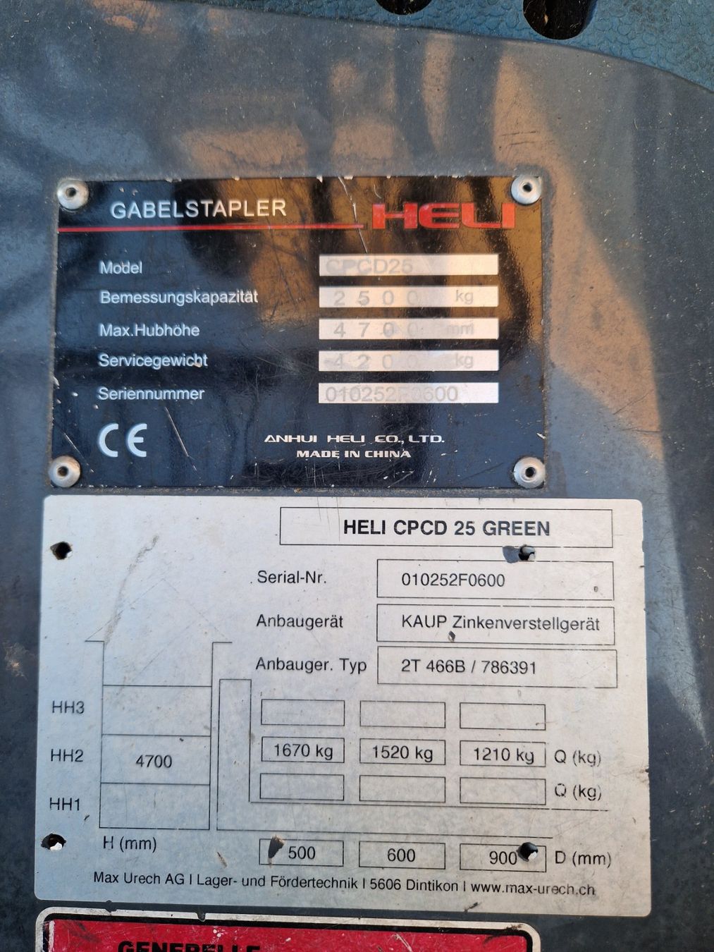 Diesel Carrelli elevatori e a forche: Stapler Heli CPCD25 Diesel – Usato da Hochdorf venduto da Honauer89 2