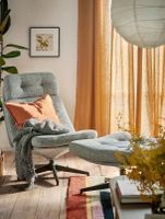 IKEA HAVBERG Sessel mit Hocker – sehr bequem, guter Zustand
