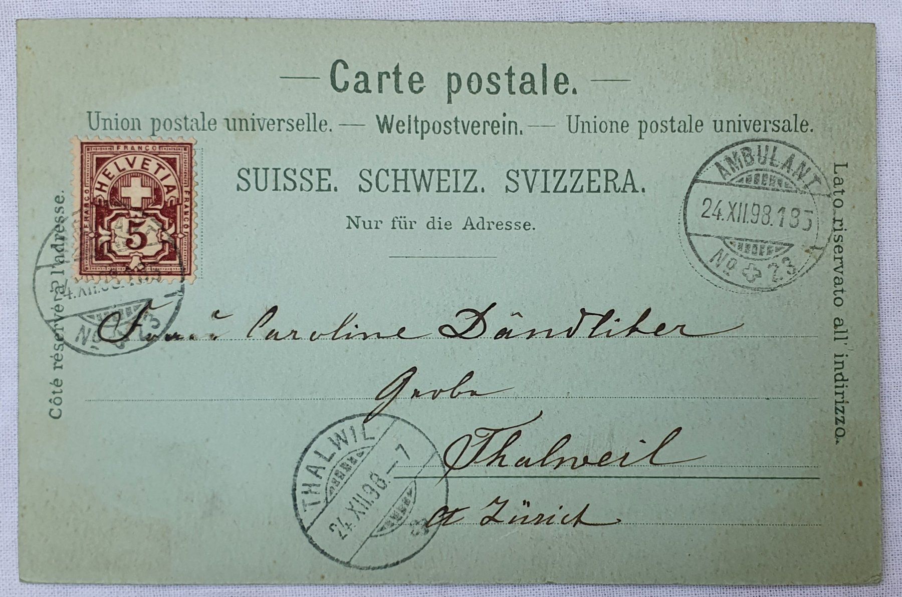 Cartoline postali: Gruss aus Zug 1898 – Usato da Kreuzlingen venduto da Rschweiz1 1