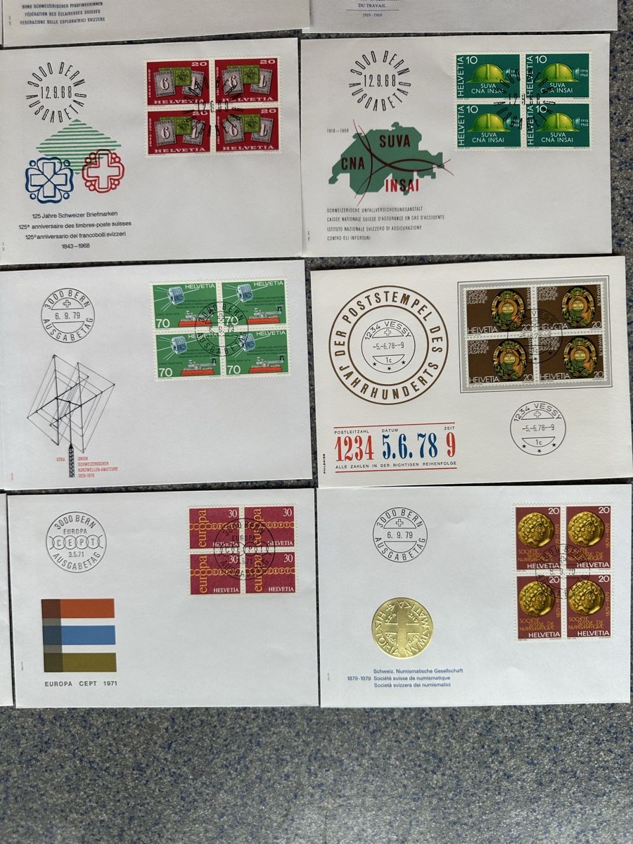 Alle Briefmarken: Schweiz - 36x 4er Block FDC hoher KW – Gebraucht aus Schmitten / FR von Samsara169 6