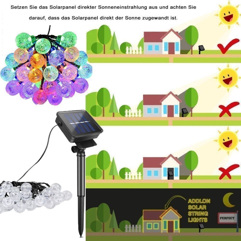 Ghirlande e barre luminose: Solar LEDs Lichterkette Kugel 7M 8Modi – Nuovo (secondo la descrizione) da Thun venduto da keller001 5