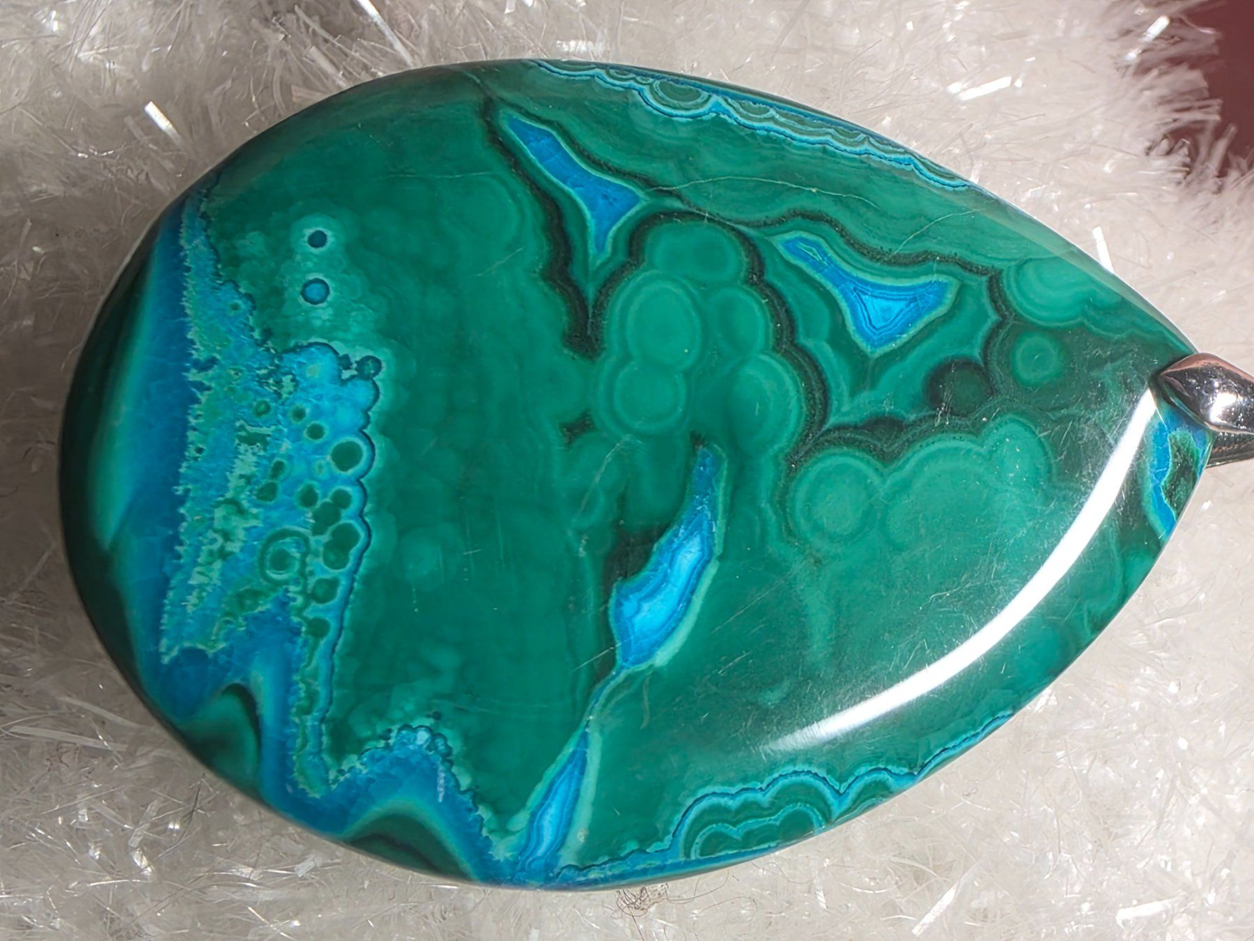 Minerali & Pietre curative: 💚💙 Malachit-Chrysokoll Anhänger ✨ Nr E – Nuovo e nell'imballaggio originale da Matzingen venduto da Shay_Crystalz 1