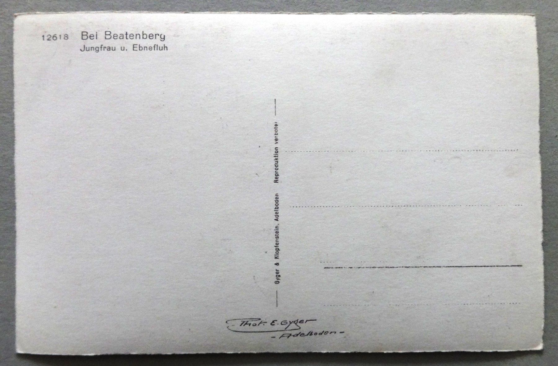 Cartoline postali: Bei Beatenberg, Jungfrau u. Ebnefluh – Usato da Fétigny venduto da Billy2miny 1