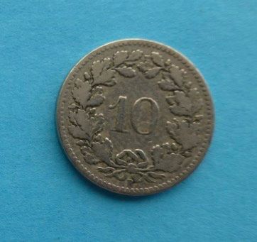 Alle Münzen: 10 Rappen Jahr 1894 B, gebraucht – Gebraucht aus Niederglatt ZH von Viktor1949 1