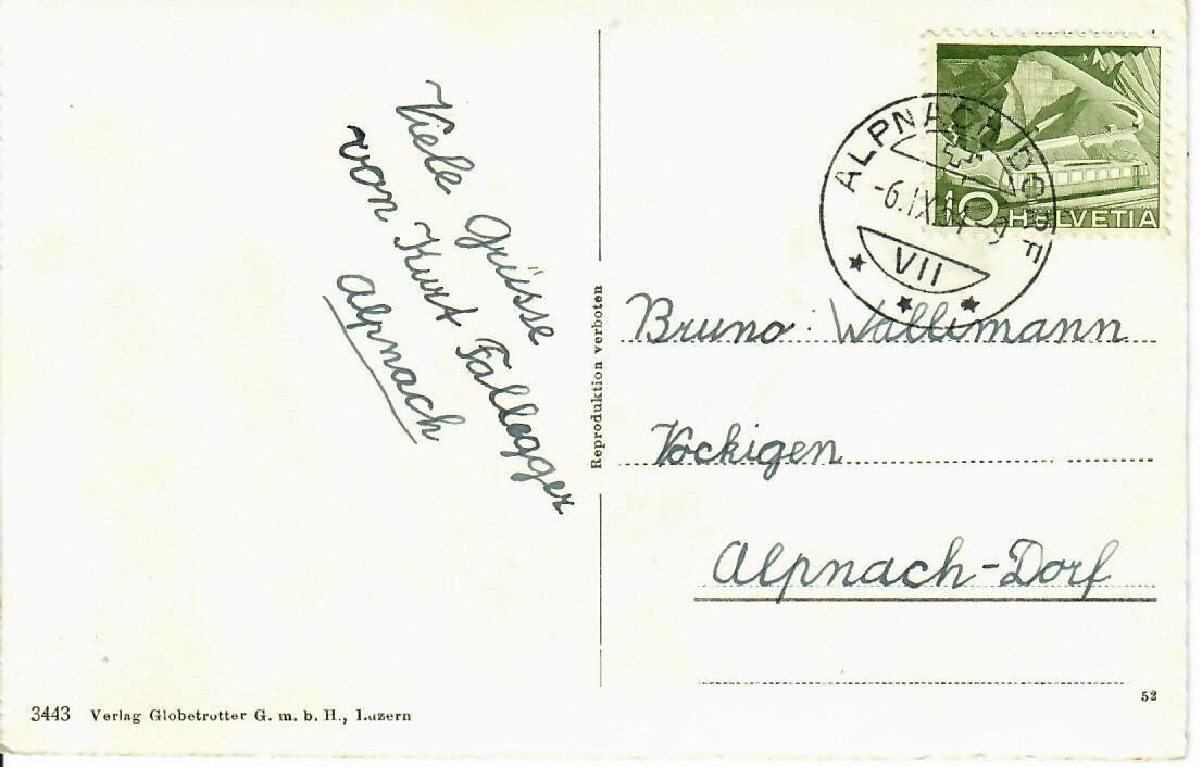 Cartoline postali: Alpnach Dorf – Usato da Hochdorf venduto da Ziegel-16 1