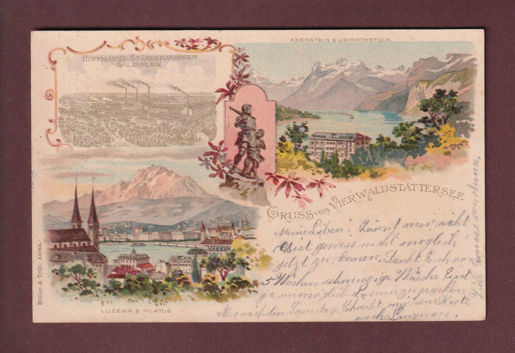 Cartoline postali: Gruss vom VIERWALSTÄTTERSEE - 1899 – Usato da Pully venduto da nicecards