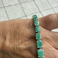 Klasse Smaragden- Armband in Silber 925, gepunzt