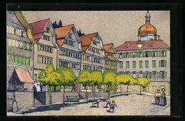 Gais, Teilansicht mit Kirchturm, Platz m