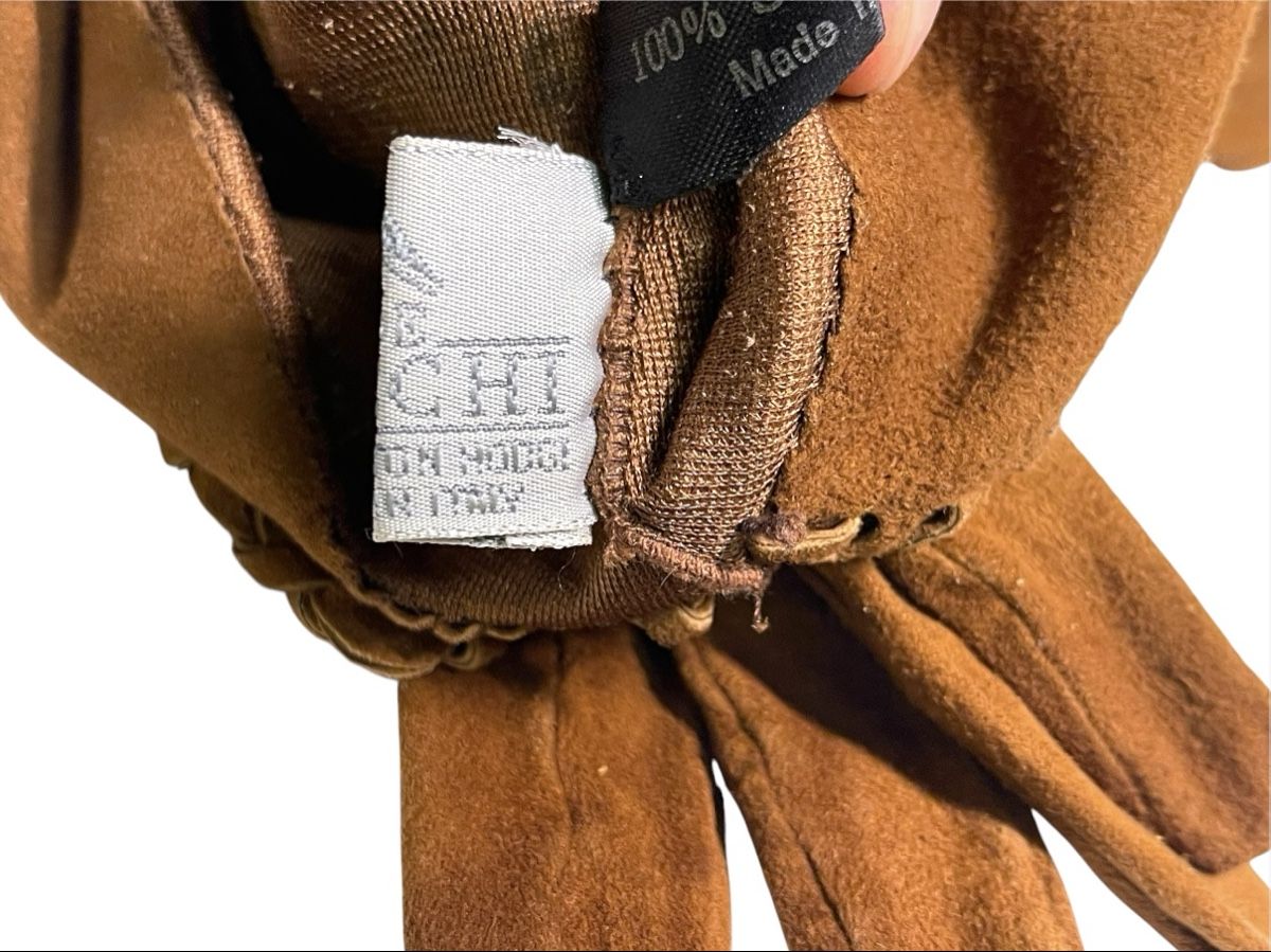 Guanti & manicotti: Vecchi Damen Handschuhe mit Innenfutter aus Seide, braun – Usato da Luzern venduto da woti-shop 9