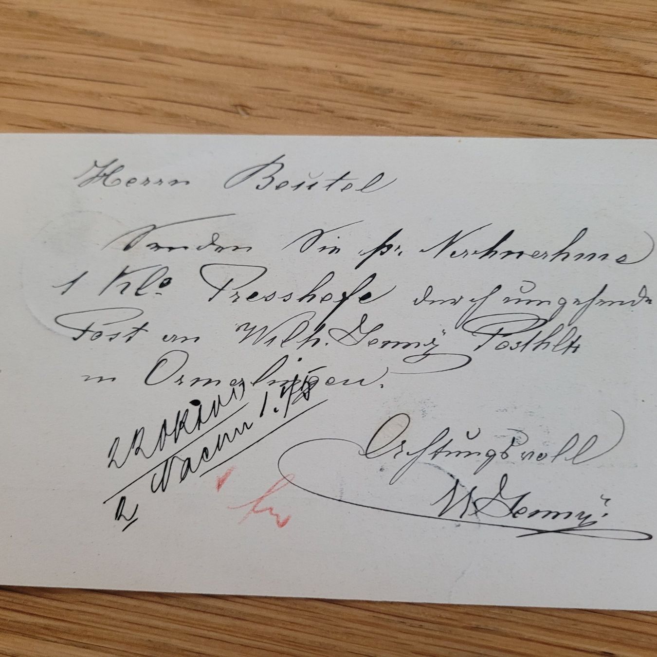 Tutti i francobolli: Document Ormalinges 1900 Basel – Usato da Biel/Bienne venduto da Destockweb 1