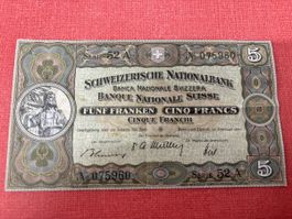 Seltene 5 Franken Note von 1951 - Ein Sammlerstück! TOP